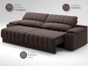 Ver imagem 5 de Sofá com Porta Copos Carregador USB Ret Rec Murano 2,50m Velosuede Chocolate - NETSOFAS