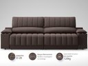Ver imagem 4 de Sofá com Porta Copos Carregador USB Ret Rec Murano 2,50m Velosuede Chocolate - NETSOFAS