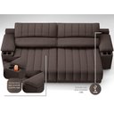 Ver imagem 2 de Sofá com Porta Copos Carregador USB Ret Rec Murano 2,50m Velosuede Chocolate - NETSOFAS