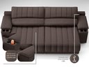 Ver imagem 2 de Sofá com Porta Copos Carregador USB Ret Rec Murano 2,50m Velosuede Chocolate - NETSOFAS
