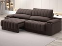 Ver imagem 1 de Sofá com Porta Copos Carregador USB Ret Rec Murano 2,50m Velosuede Chocolate - NETSOFAS