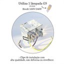 Ver imagem 4 de Kit 5 Spot Cristal K9 Hall Lavabo Embutir Ac974 + Led 3w Branco Quente