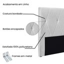 Ver imagem 3 de Cabeceira Cama Box Solteiro 90 Cm Aquilla Linho Grigio S04 - D'Rossi