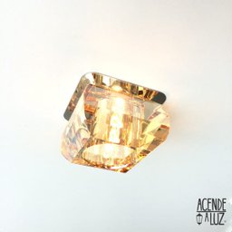 Kit 5 Spot Cristal Ambar Embutido Iluminação Gesso Sala Quarto Alz20 - 2