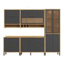 Ver imagem 2 de Armário de Cozinha Modulada com Balcão e Tampo 11 Portas 4 Gavetas Ágata 100% Mdf Vidro Reflecta Amê