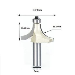 Fresa Quebra Canto / Arredonda Canto com Rolamento 6mm X 7/8 - 6