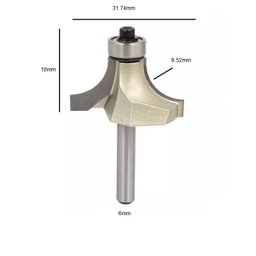 Fresa Quebra Canto / Arredonda Canto com Rolamento 6mm X 3/4 - 4