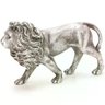 Escultura Leao em Polirresina Prata Mart 36cm - 1
