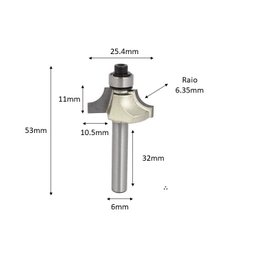 Fresa Quebra Canto / Arredonda Canto com Rolamento 6mm X 1/2 - 2