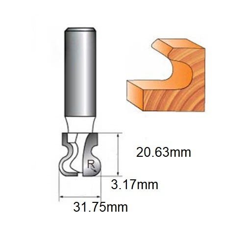 Fresa Semi Circular para Puxador de Gaveta e Moldura 1-1/4 - 5