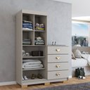 Ver imagem 2 de Cômoda Roupeiro Ingleses 2 Portas 4 Gavetas Fendi - Panorama Móveis
