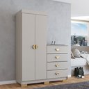 Ver imagem 1 de Cômoda Roupeiro Ingleses 2 Portas 4 Gavetas Fendi - Panorama Móveis