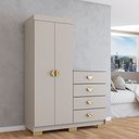 Ver imagem 6 de Cômoda Roupeiro Ingleses 2 Portas 4 Gavetas Fendi - Panorama Móveis