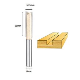 Fresa Reta Para Tupia Haste 6mm X 1/4 (6.35mm) - 2