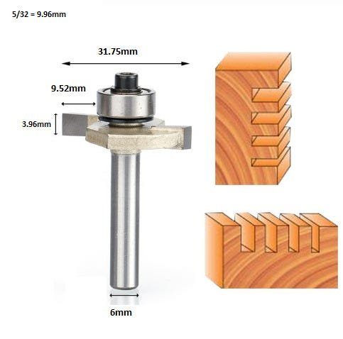 Fresa T Serrinha Debrum Com Rolamento 6mm X 5/32 ( Perfil T) - 2