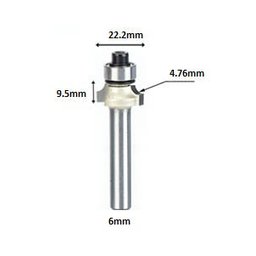 Fresa Quebra Canto / Arredonda Canto com Rolamento 6mm X 3/8 - 2