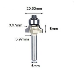Fresa Quebra Canto / Arredonda Canto com Rolamento 6mm X 5/16 - 2