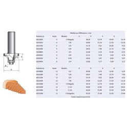 Fresa Quebra Canto / Arredonda Canto com Rolamento 6mm X 1/4 - 3