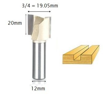 Fresa Para Tupia Reta Haste 12mm X 3/4 ( 19.05mm) - 5