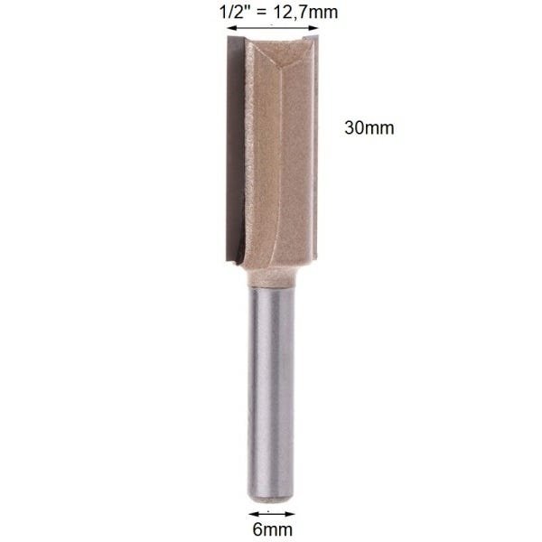 Fresa Reta Para Tupia Haste 6mm X 1/2 ( 12.7 mm) - 2