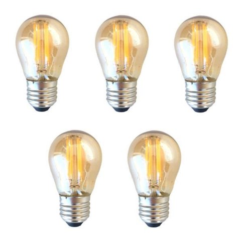5 Lâmpada Bolinha Filamento Led Vintage 4w 2200k Quente E27 Ali32