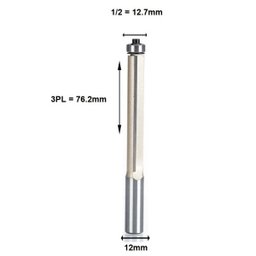 Fresa Para Tupia Reta Longa com Rolamento 12mm X 76mm Luthier - 2