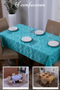 Ver imagem 4 de toalha de mesa quadrada 4 lugares tecido jacquard 1,35x1,50:azul royal