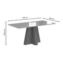 Ver imagem 3 de Mesa de Sala Jantar Patricia + Tampo Madeirado Vidro 160x80cm Savana C/ Off White - Cimol
