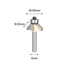 Fresa Chanfro 45 Graus com Dois Cortadores 6mm X 3/8 ( Widea) - 3