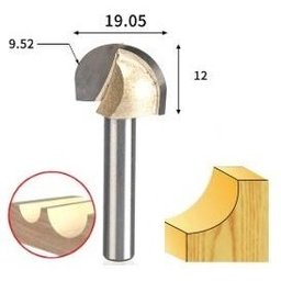 Fresa Meia Esfera / Ponta U / Meia Cana Haste 6mm Corte 3/4 - 4