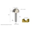 Ver imagem 3 de Fresa Meia Esfera / Ponta U / Meia Cana Haste 6mm Corte 1/2