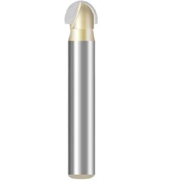Fresa Meia Esfera / Ponta U / Meia Cana Haste 6mm Corte 1/4 - 1