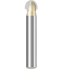 Fresa Meia Esfera / Ponta U / Meia Cana Haste 6mm Corte 1/4