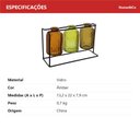 Ver imagem 7 de Jogo 3 Peças Vaso Garrafa Decorativo de Vidro Âmbar 13.2x22.0x7.9cm Enfeite Sala