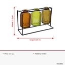 Ver mais imagens de Jogo 3 Peças Vaso Garrafa Decorativo de Vidro Âmbar 13.2x22.0x7.9cm Enfeite Sala