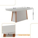 Ver imagem 3 de Mesa de Jantar Diane 180cm Tampo Mdf e Vidro Canto Copo Naturalle /off White /serig. Off