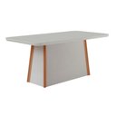 Ver imagem 1 de Mesa de Jantar Diane 180cm Tampo Mdf e Vidro Canto Copo Naturalle /off White /serig. Off