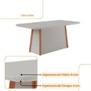 Ver imagem 2 de Mesa de Jantar Diane 180cm Tampo Mdf e Vidro Canto Copo Naturalle /off White /serig. Off