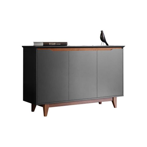 Buffet Aparador Flow 3 Portas Preto – EJ Móveis