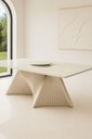 Ver imagem 1 de Mesa Madeira Maciça Base Torcida 2,2x1,1m - Opala Off White - Harmonia