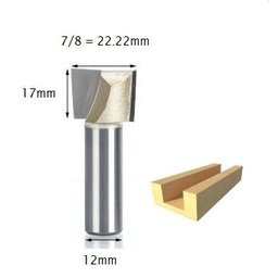 Fresa Paralela Cortante / Fundo Plano Haste 12mm Corte 7/8 - 2