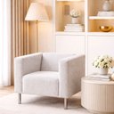 Ver imagem 2 de Poltrona Decorativa Perola Kubo Bouclé Cinza - Sallar Home