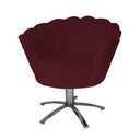 Ver imagem 1 de Poltrona Decorativa Pétala Base Giratória Metal Suede Marsala Ms Decor
