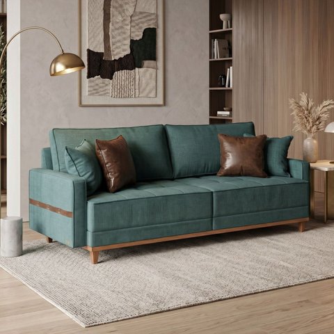 Sofá Living 2 Lugares Madeira Maciça 200cm Linha Mauá