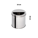 Ver imagem 2 de Lixeira de Inox 13l com Aro Meia Lua 24x25