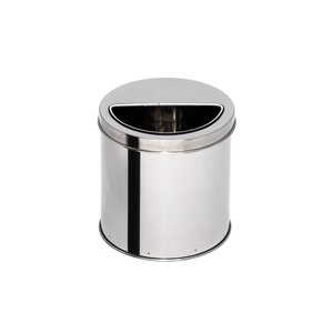 Lixeira de Inox 13l com Aro Meia Lua 24x25