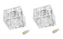Ver imagem 1 de Kit 2 Spot Cristal K9 Embutir Quadrado Lavabo Hall Ac974 + Led Branco Frio 3w