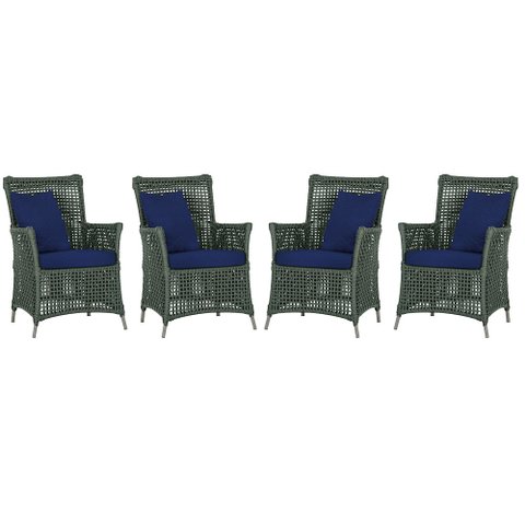 4 Poltronas Igapó Alumínio Micro Pintura Fendi Corda Náutica Estofado 10