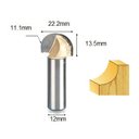 Ver imagem 2 de Fresa Meia Esfera / Ponta U / Meia Cana 12mm X 7/8