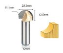 Ver imagem 2 de Fresa Meia Esfera / Ponta U / Meia Cana 12mm X 7/8